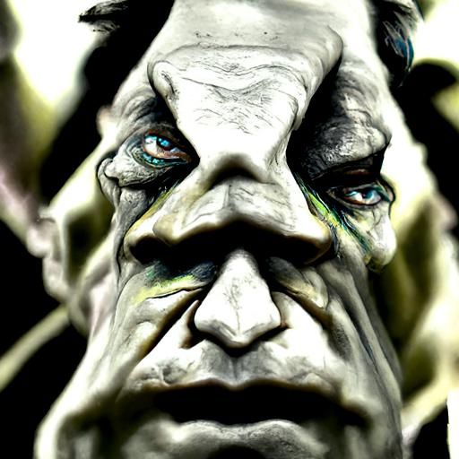 Frankenstein's Monster Portrait in Art Deco Style