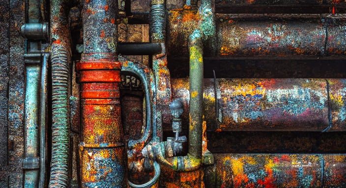 Surrealistic Pipe in Deep Contrast Colors