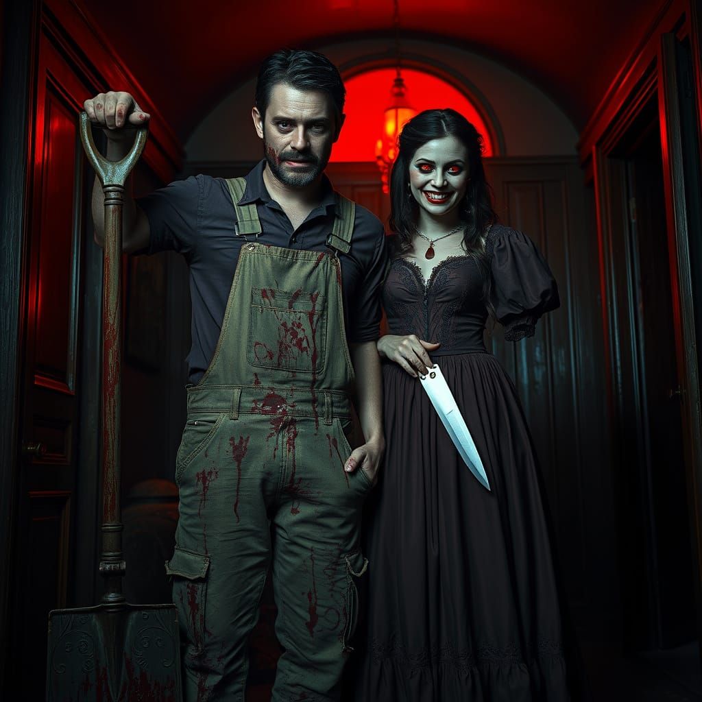 Gothic Horror Portrait in Cinematic Style