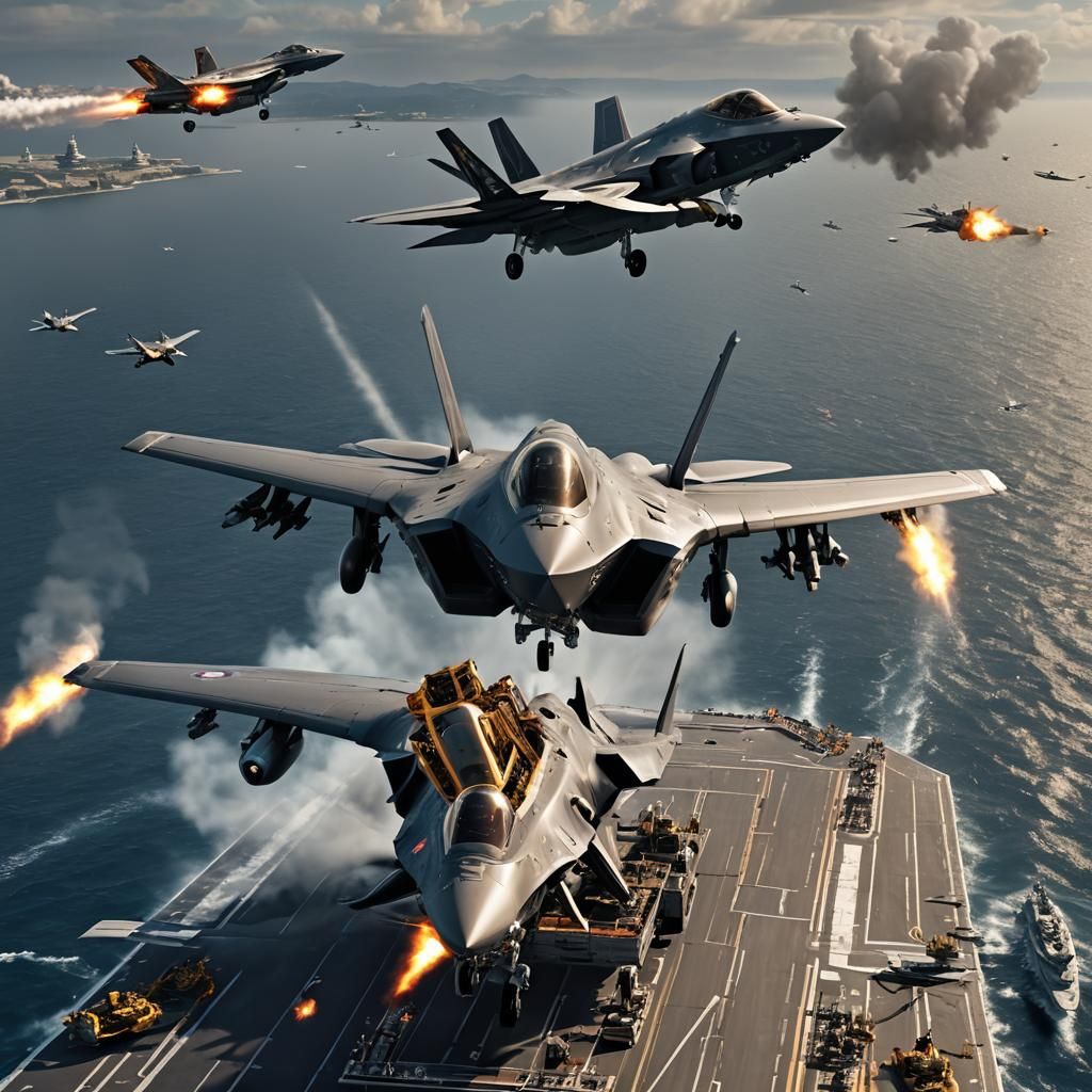 Pope Piloting F-35 Fighter Jet, Matte Painting