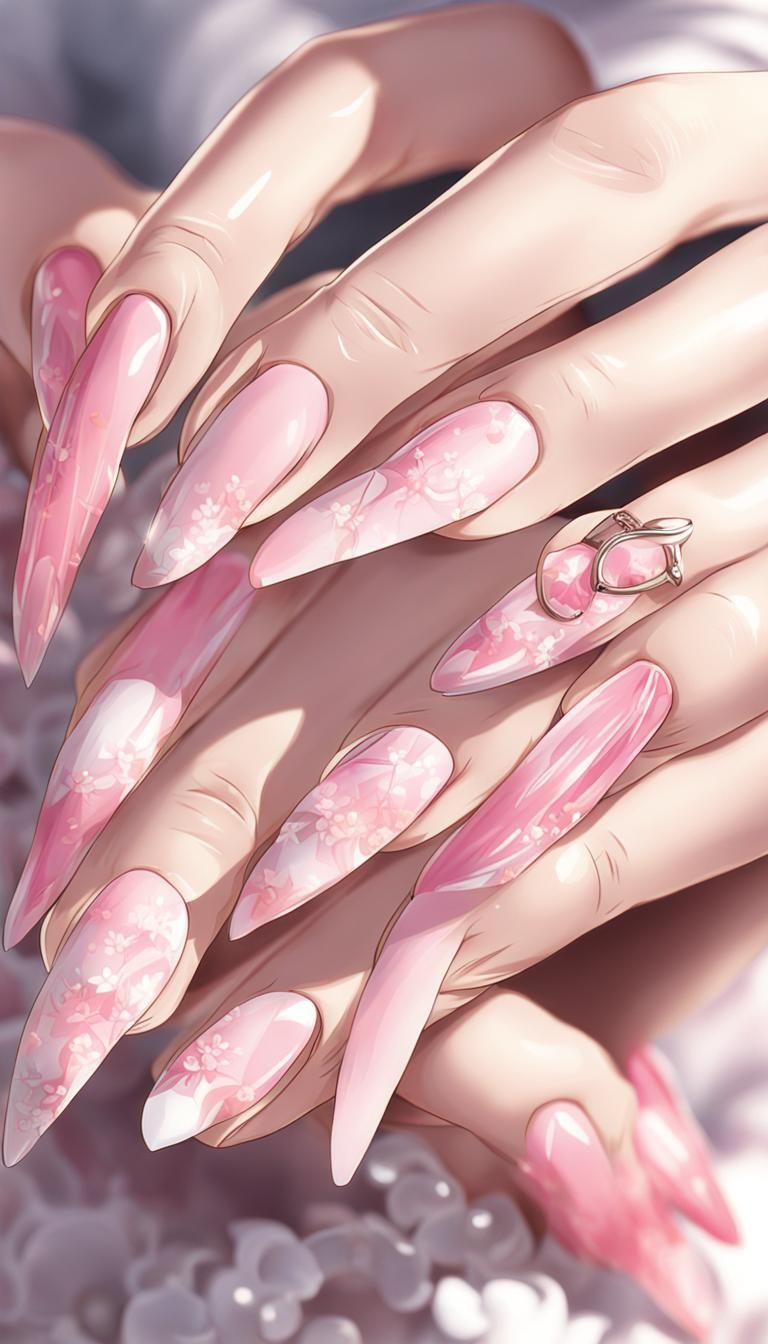 Anime Style Nail Art on Businesswoman's Hands