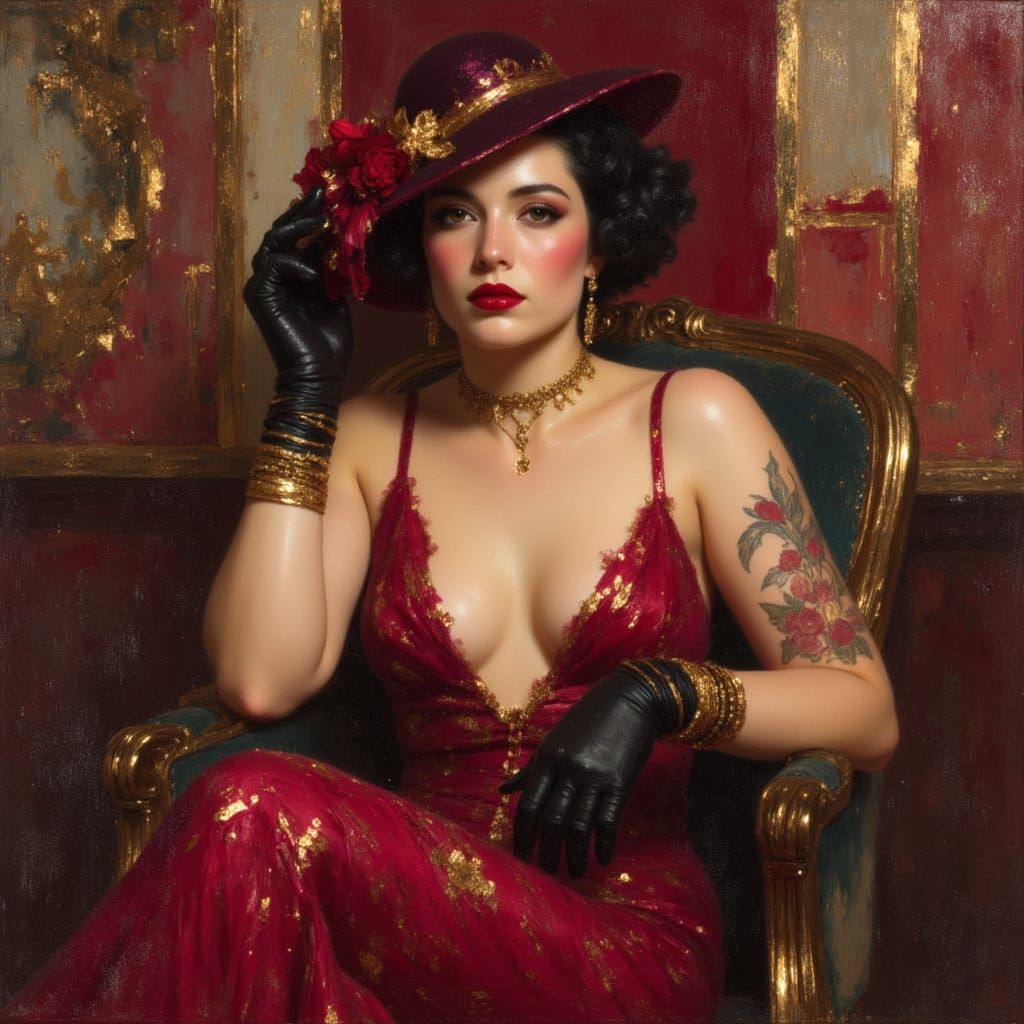 1920s Flapper Portrait in Art Deco Parlour