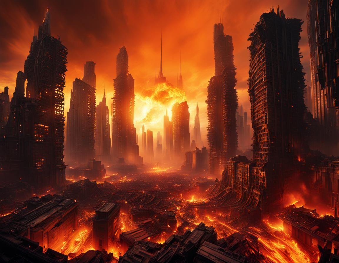 Surreal Alien Invasion: Earth in Apocalyptic Ruins