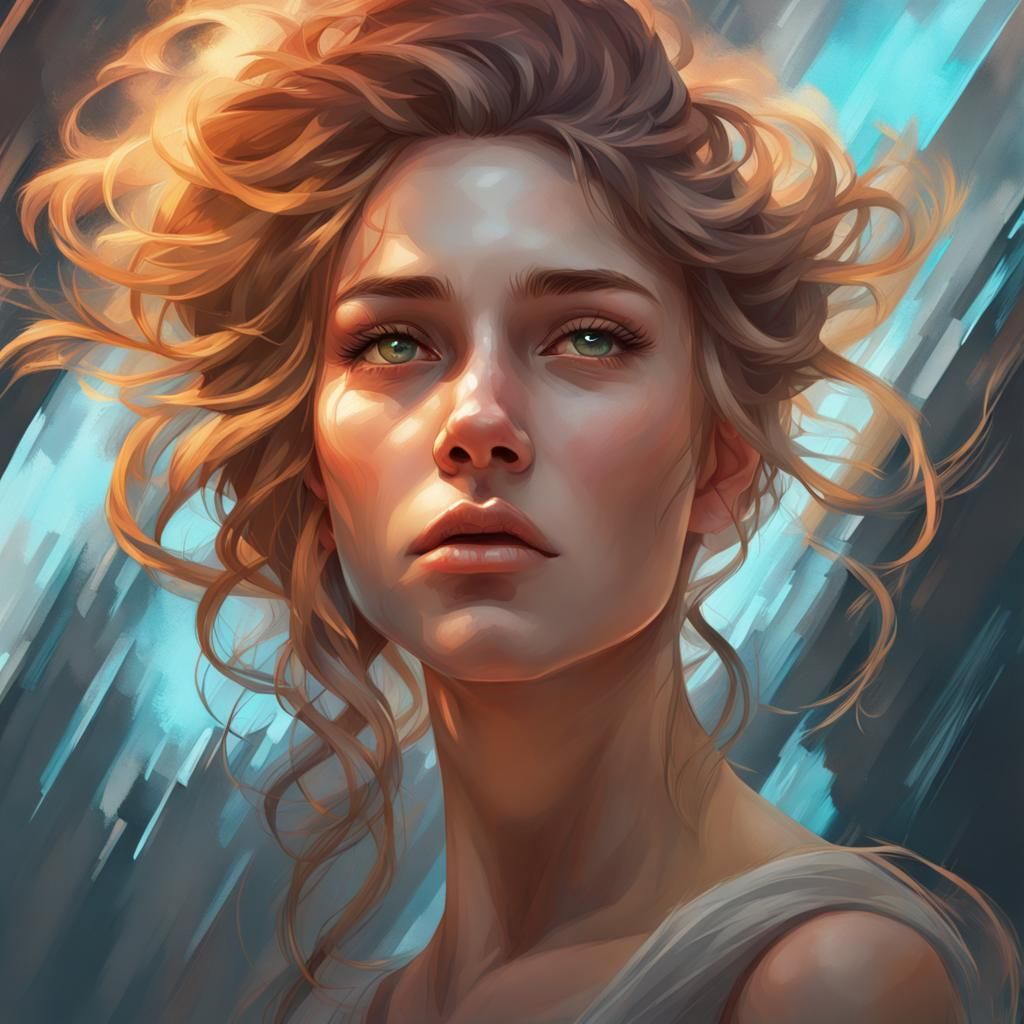 Hopeful Woman Portrait in Hyperdetailed Digital Art