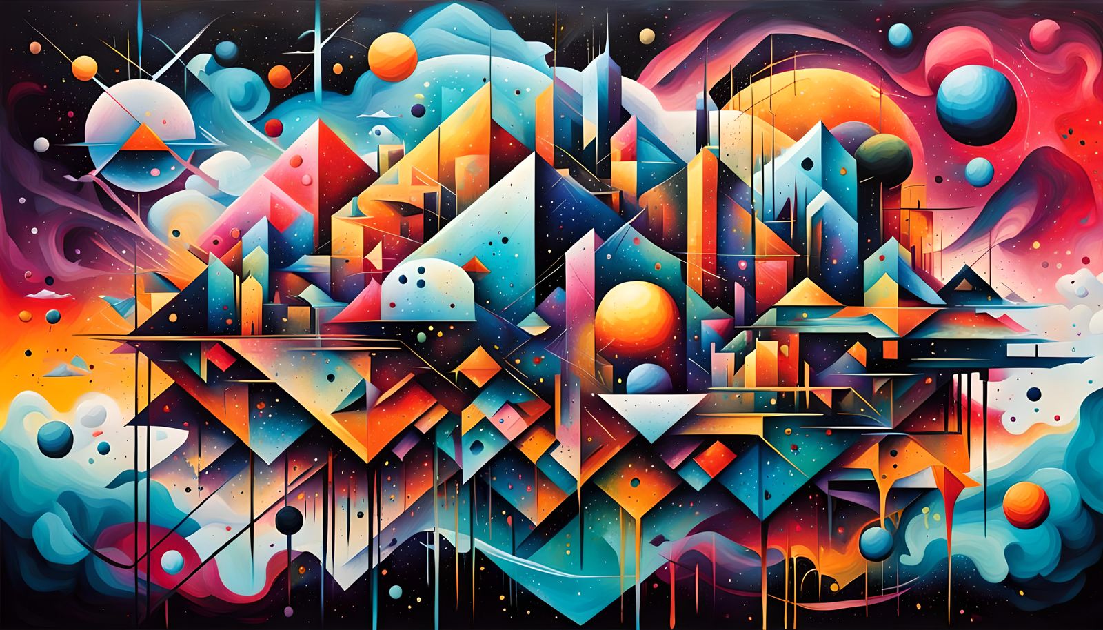 Abstract Geometric Art in a Cosmic Landscape
