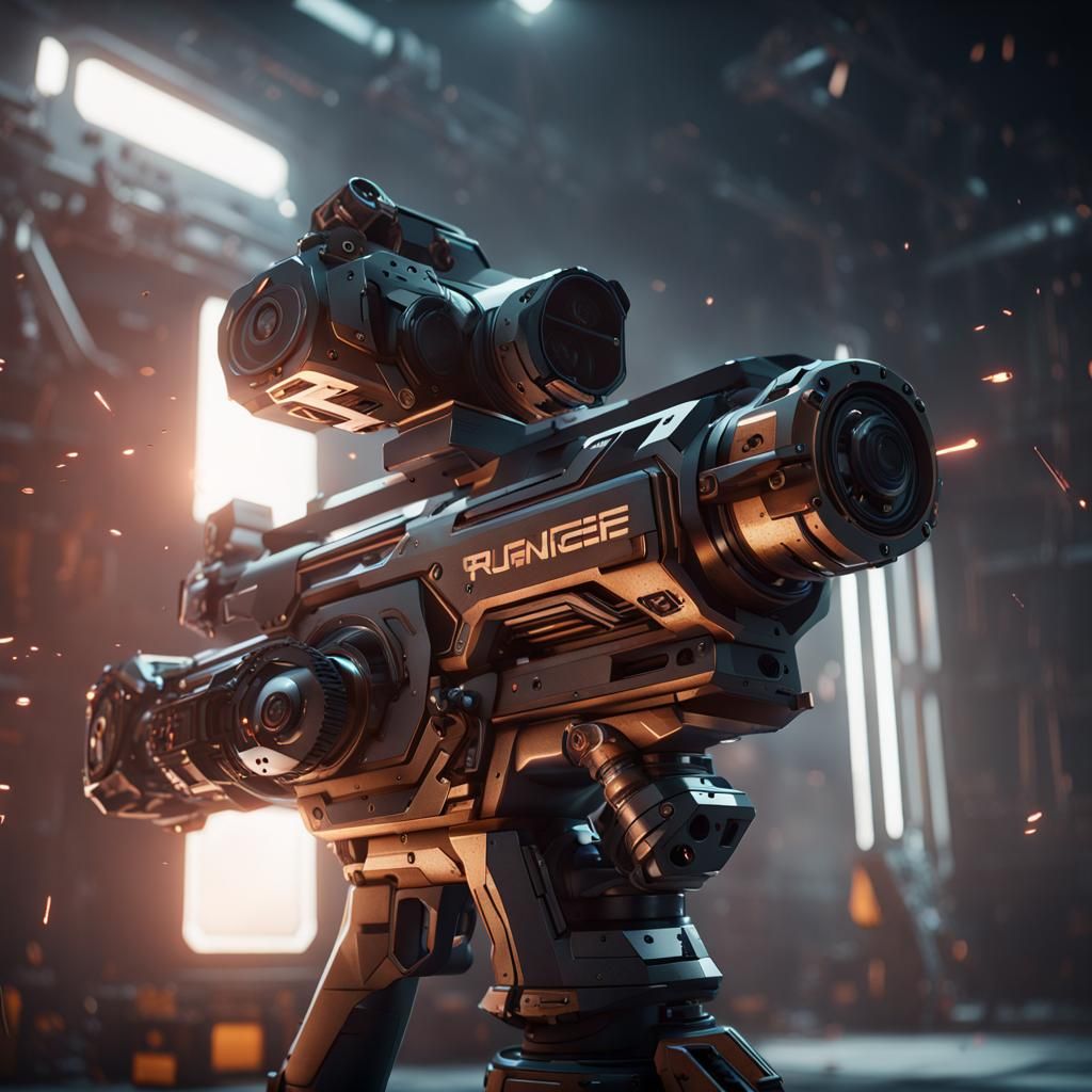 Futuristic Laser Drilling Tool in 3D Style