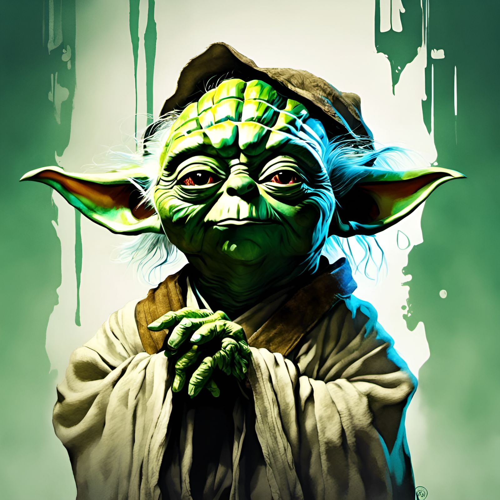 Yoda as Muppet: Fantasy Portrait in 8K