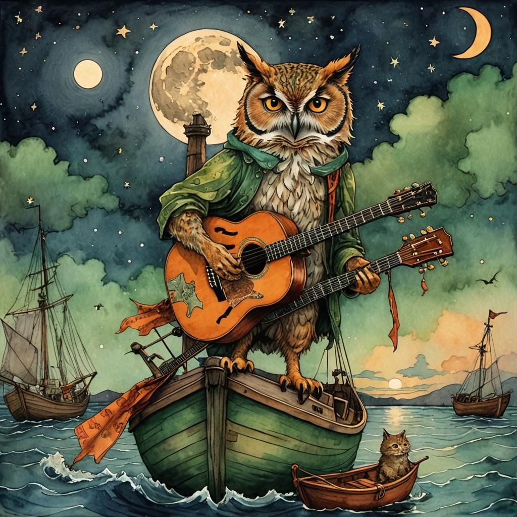 Owl & Kitten ____ and a unique guitar