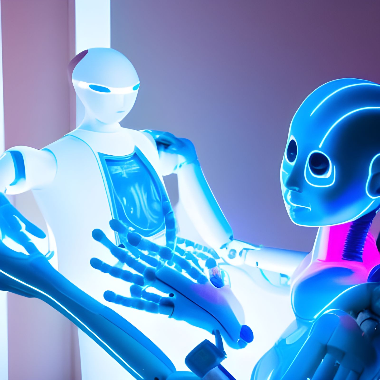 Technician's Delicate Robot Maintenance in Hyperfeminine Sty...