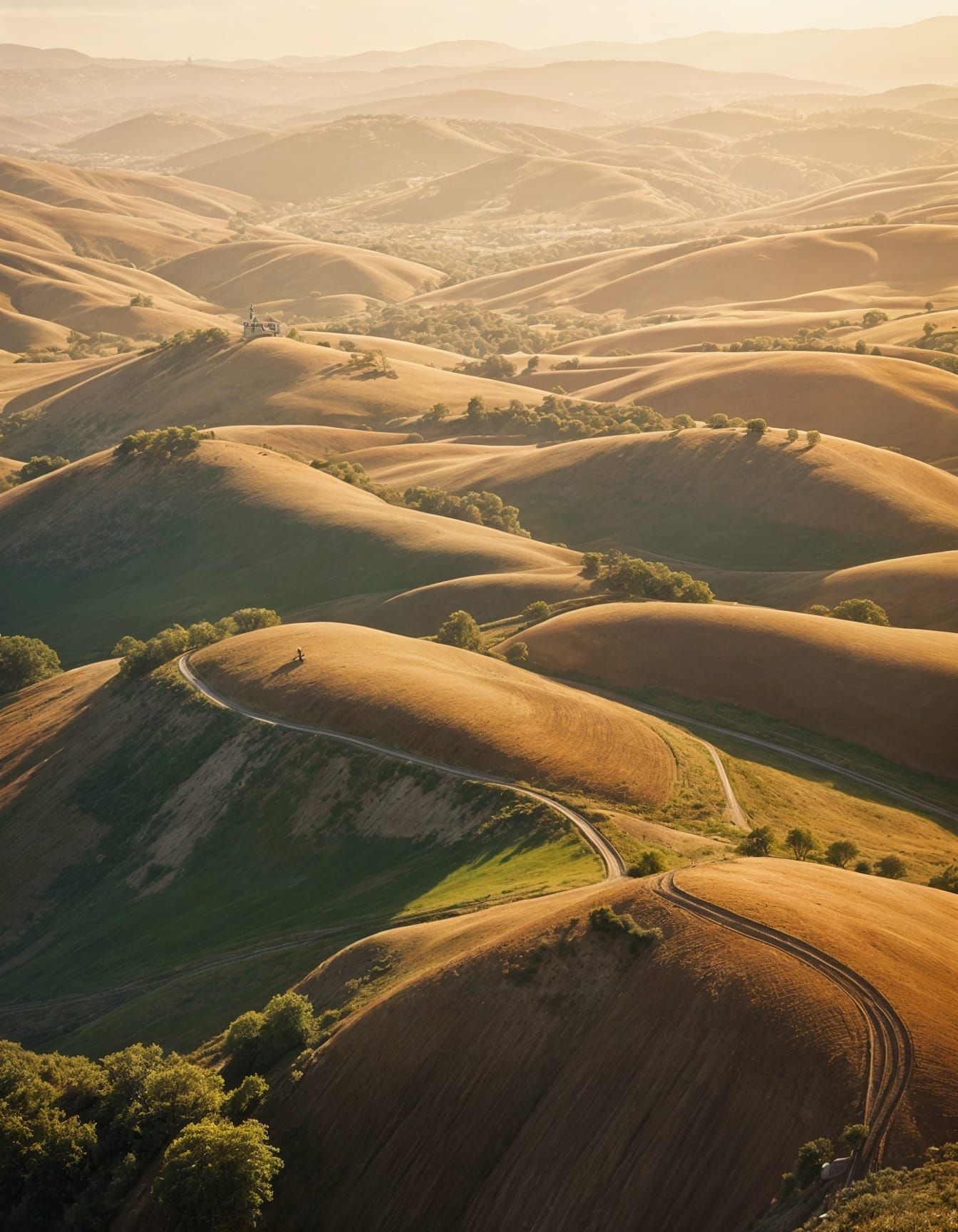 Romantic Birds-Eye View of Tranquil Hills