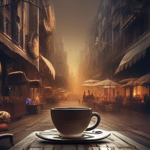 Epic Coffee: A Dramatic Digital Masterpiece