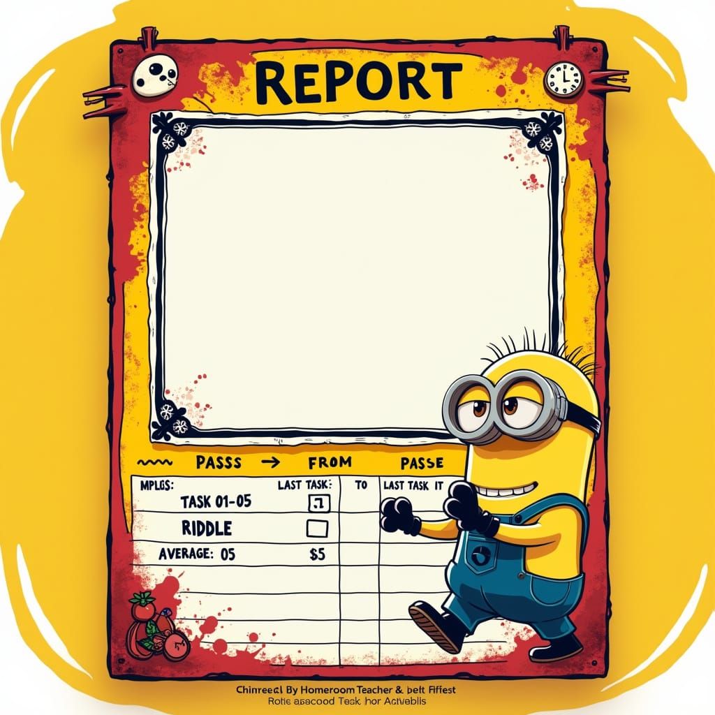 Elementary School Report Card with Minion Martial Arts Theme