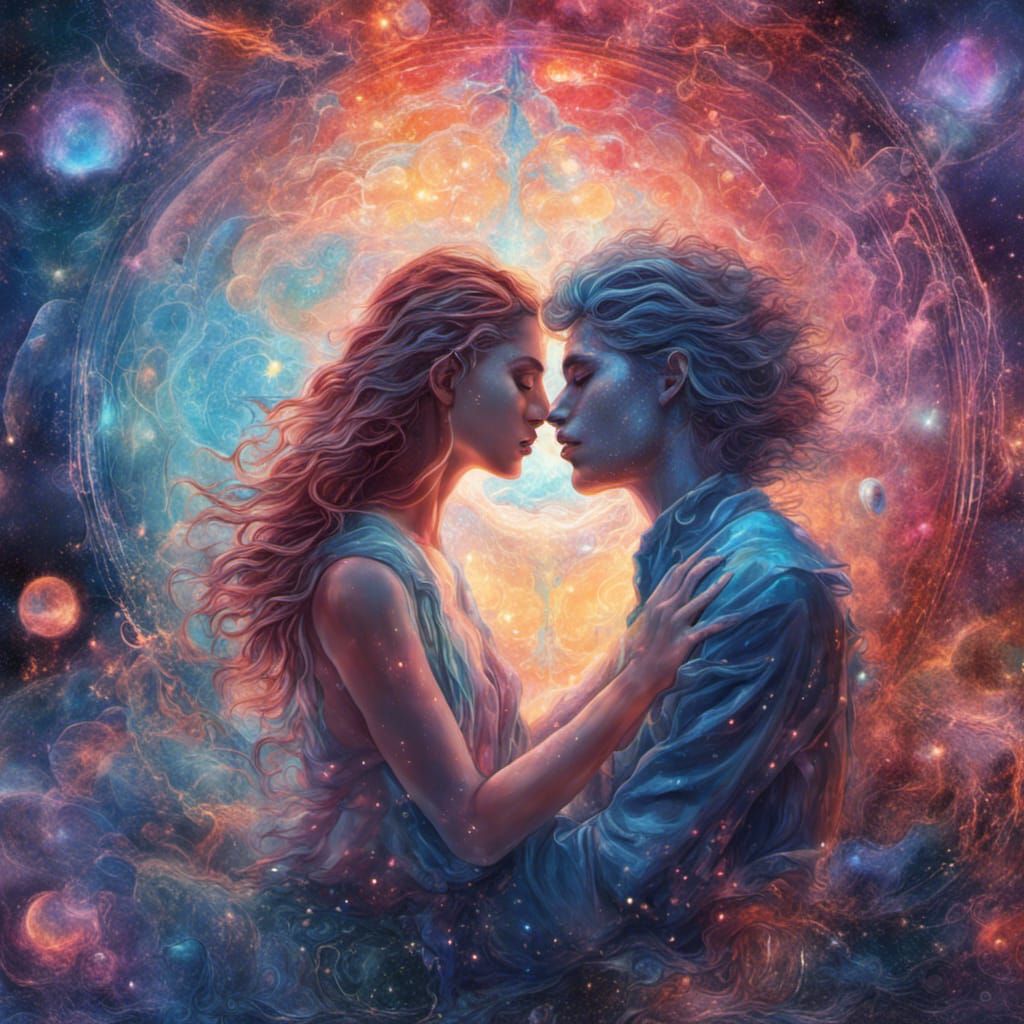 Cosmic Long Distance Romance by Pablo Amaringo