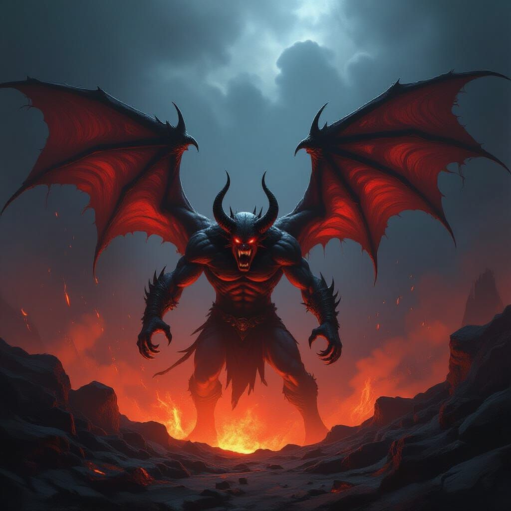 Demons Emerge From Volcanic Abyss in Dramatic Lighting