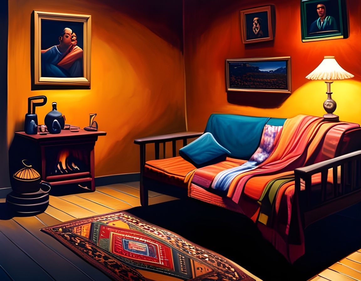 Mesoamerican Interior: Hyperrealistic Oil Painting