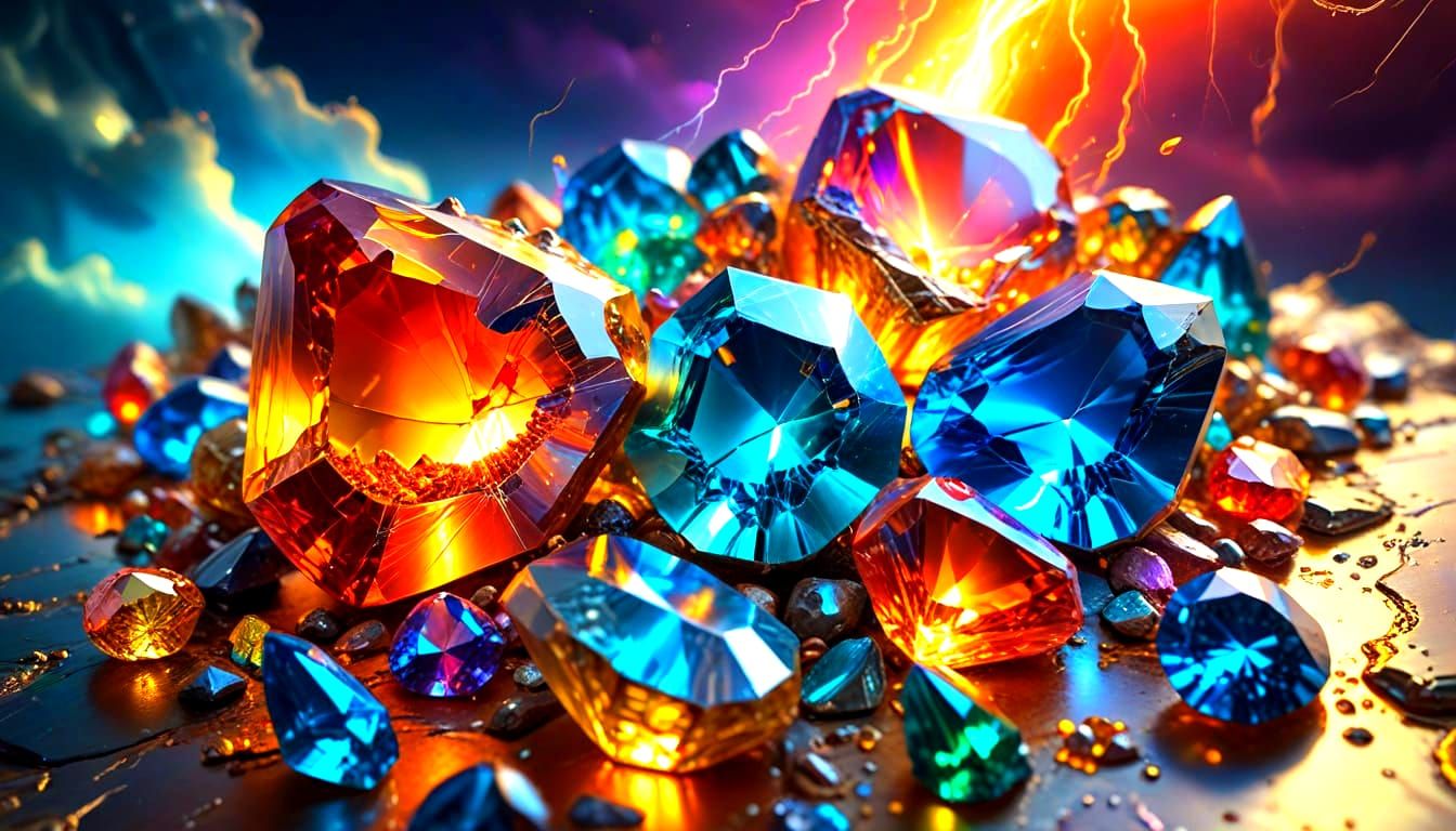 A Metallic Gemstone Masterpiece Captured in a Turbulent Elec...