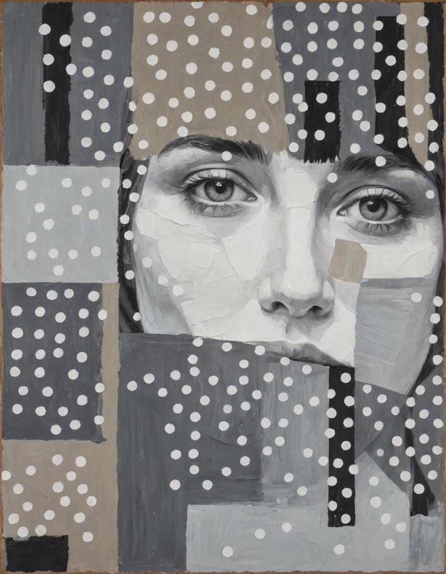 Abstract Portrait of a Woman in Geometric Style