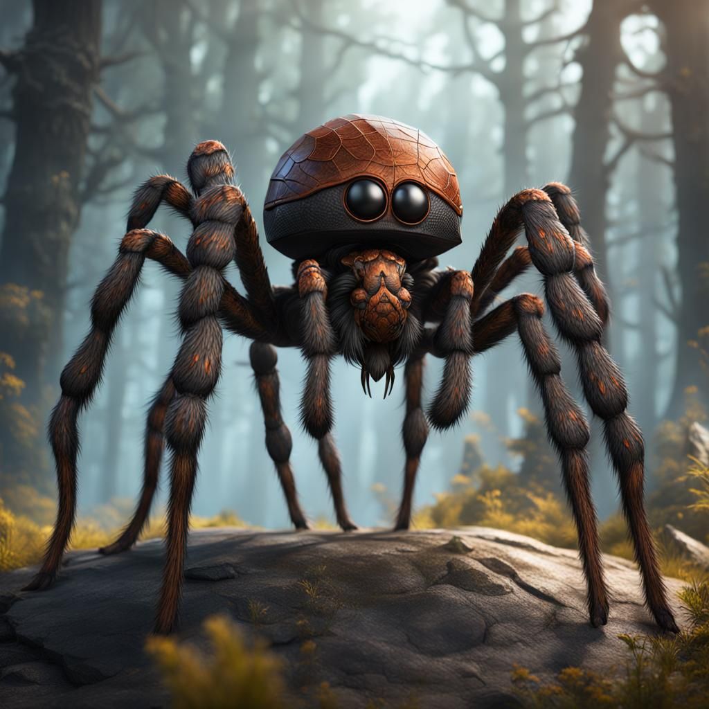 Realistic Giant Hunting Spider for Fantasy Game