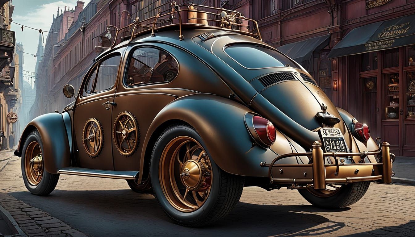 Steampunk Precisionism: Classic VW Beetle in Tartary