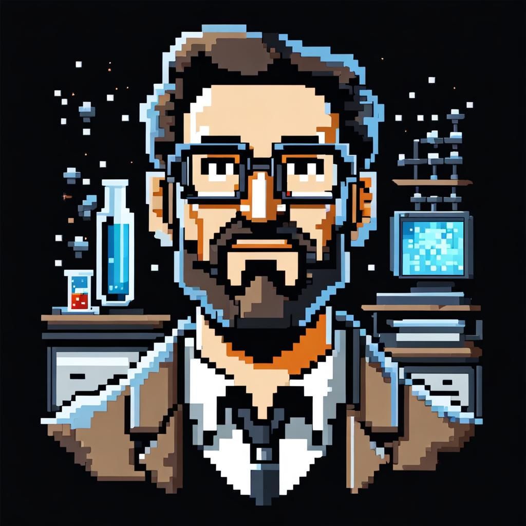 Science Nerd in 8-bit Pixel Art