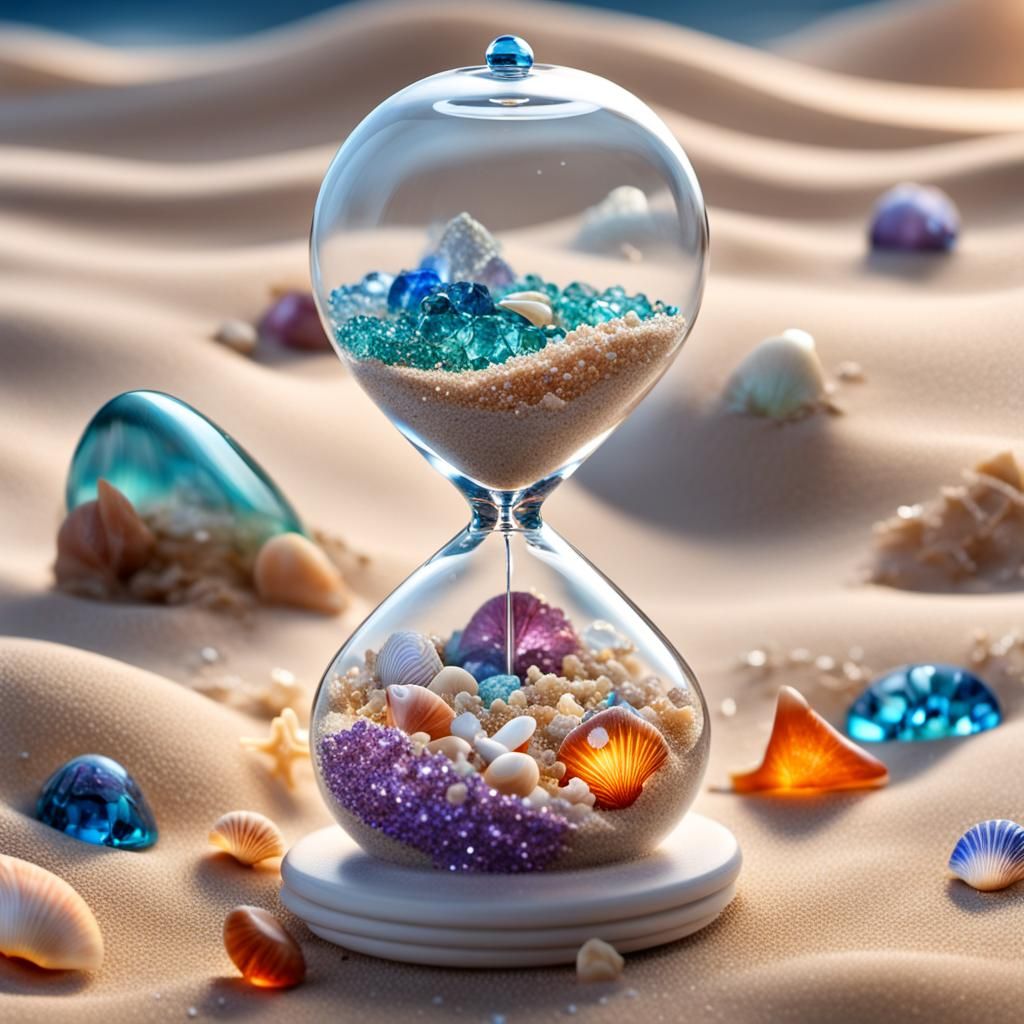 3D crystal hourglass