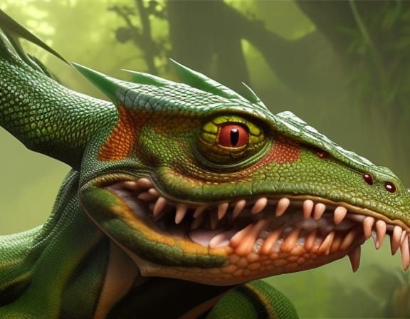 An extremely detailed ugly frog, snake, lizard, dinosaur, dragon