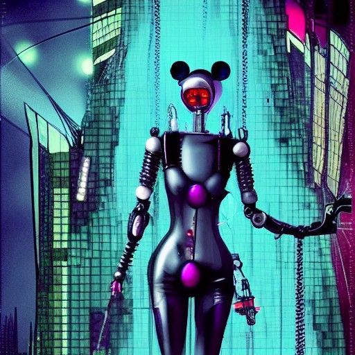 Femmebot in Sci-Fi Horror Cyberpunk Style