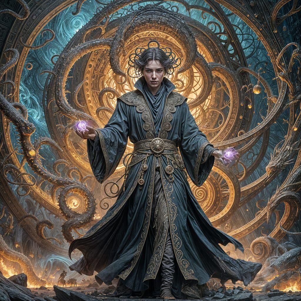 Eldritch Lizard Wizard of Cosmic Swirls