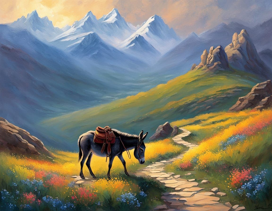 Majestic Mountain Landscape with Golden Light