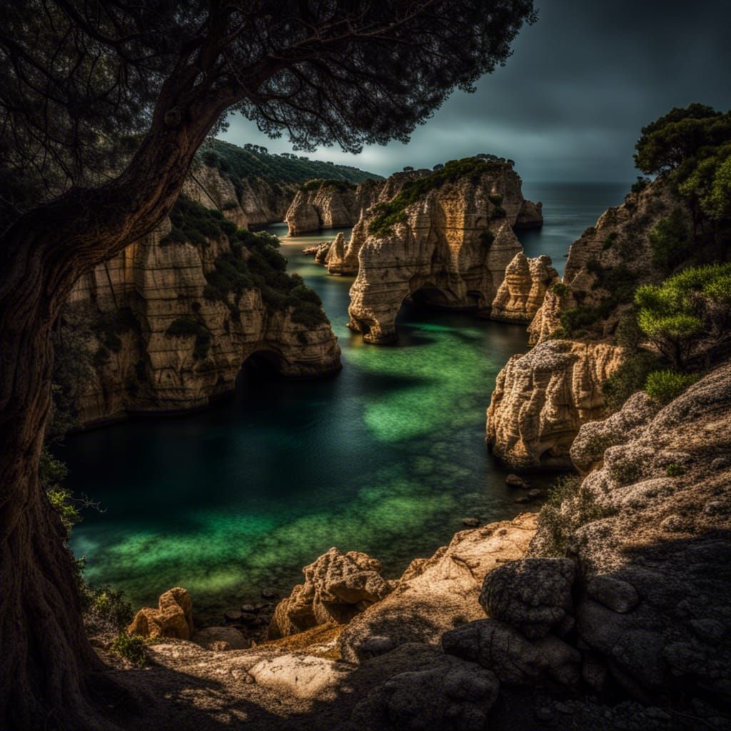 Hyperrealistic Nature Scene of Southern Portugal