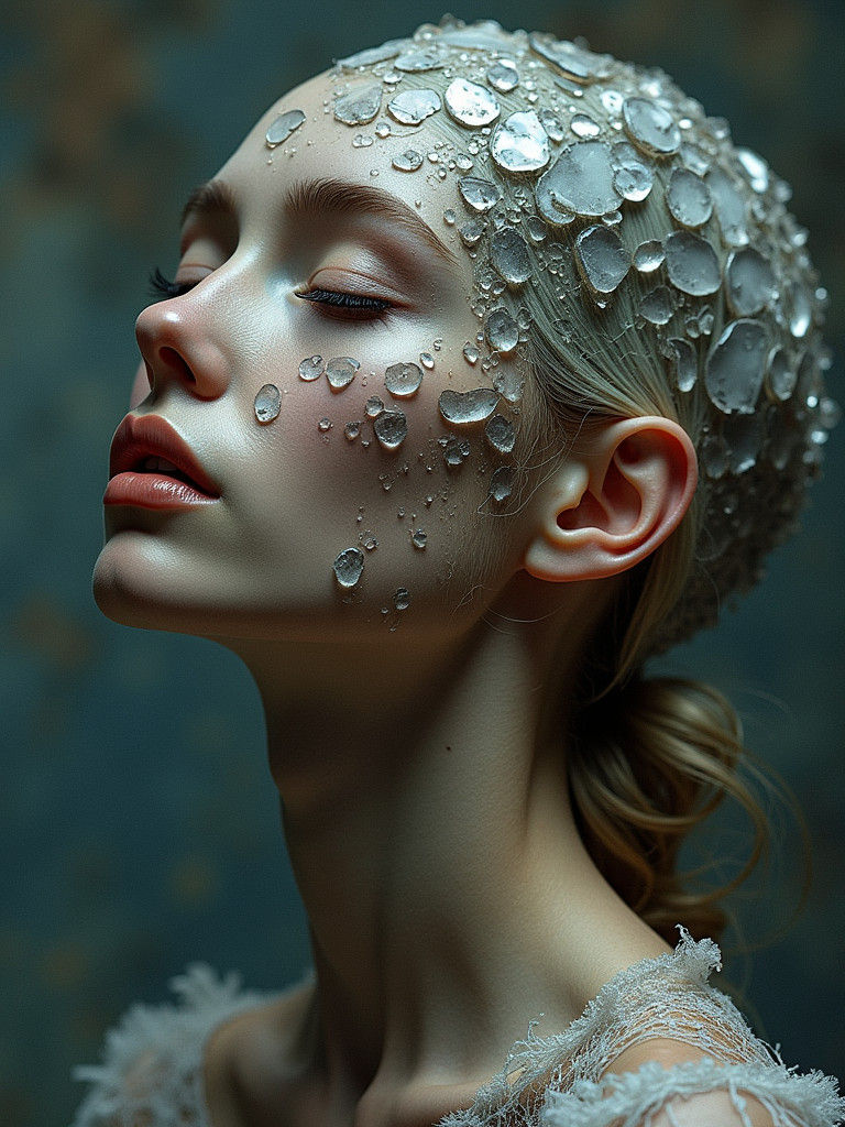 Surreal Molten Glass Figures with Fabric Pieces