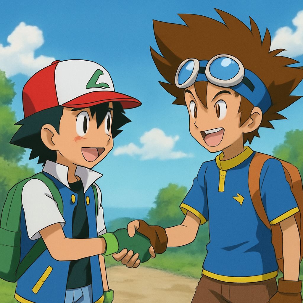 Ash Ketchum and Tai Kamiya Shake Hands