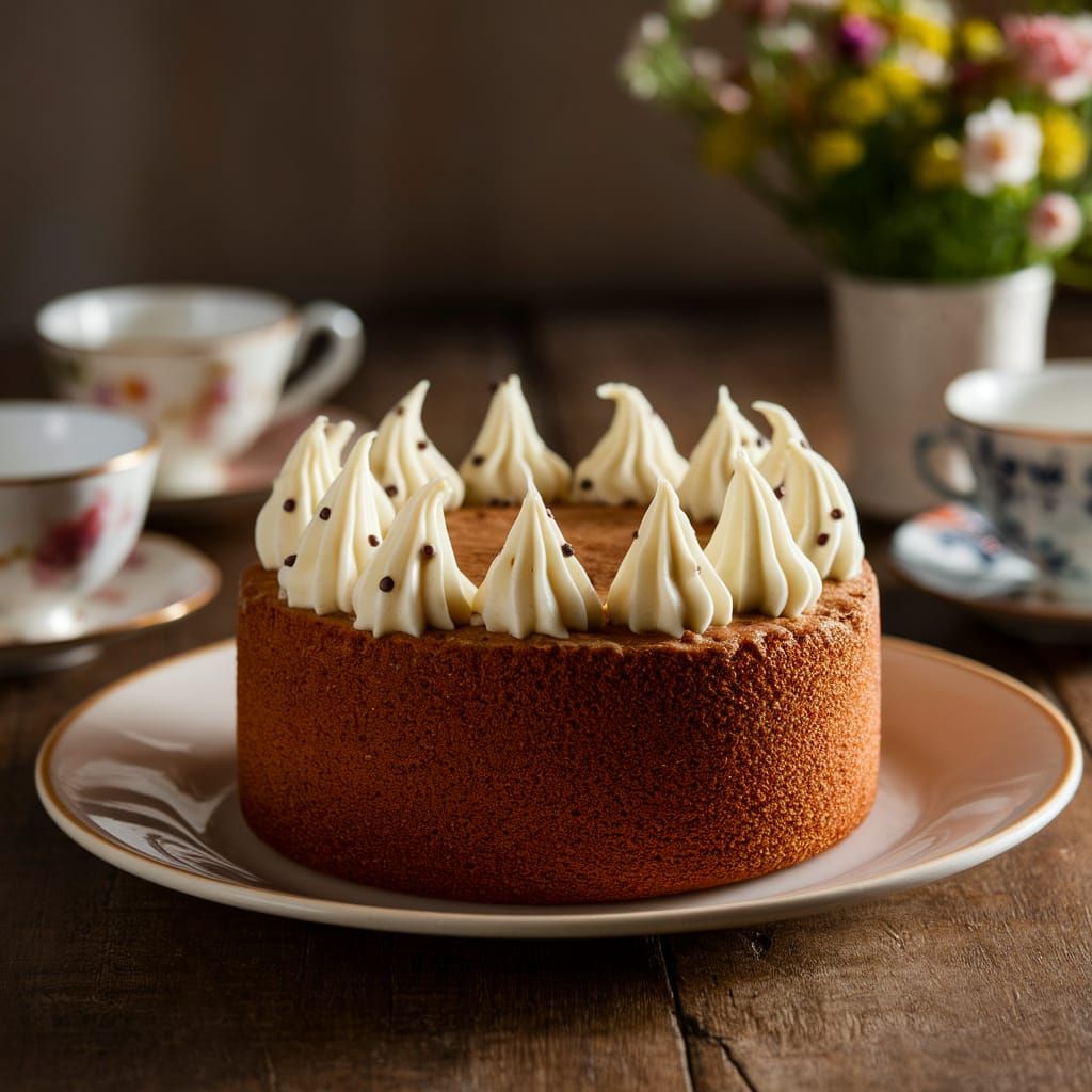 Coffee Mini Cake with White Chocolate Topping