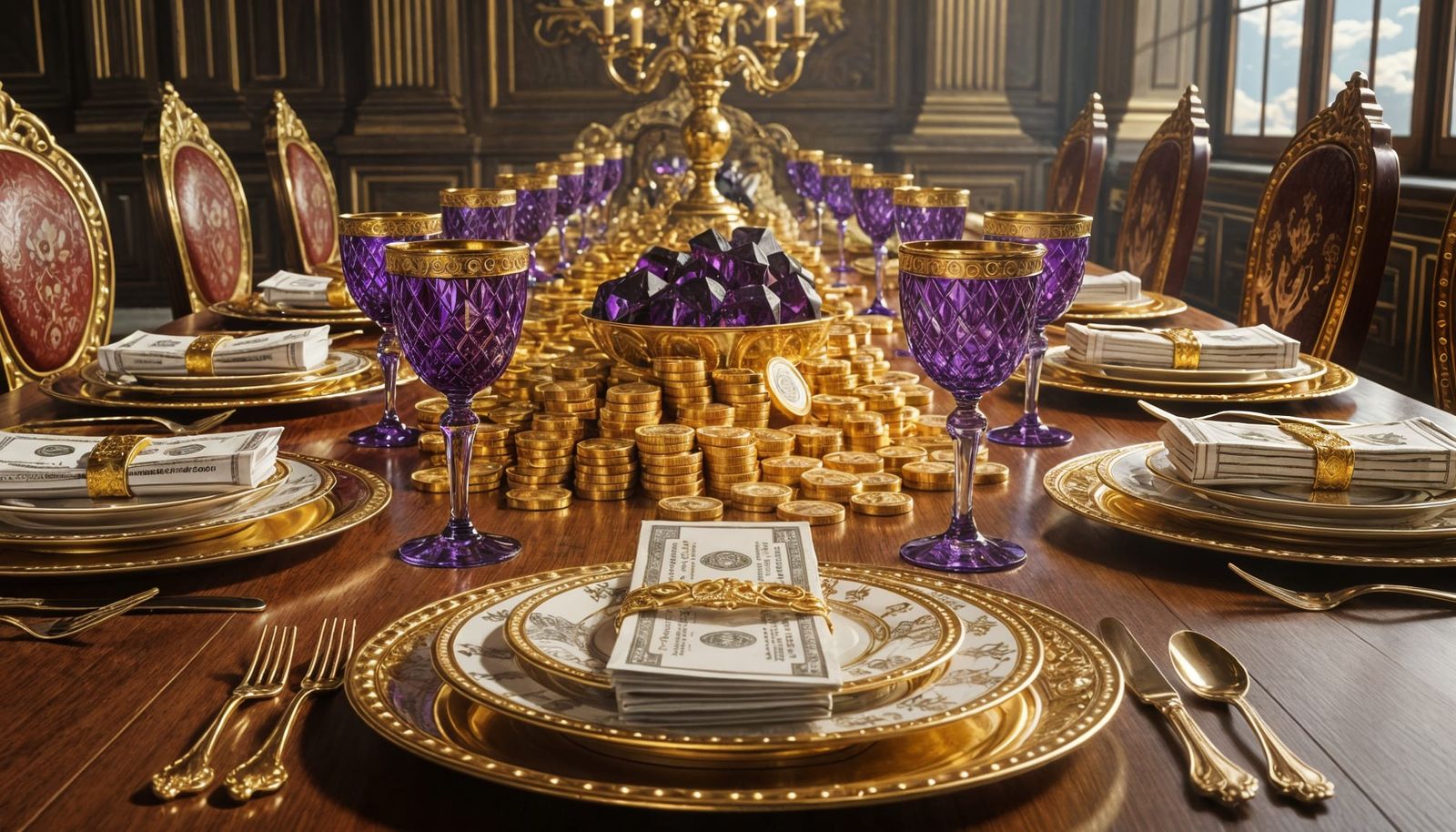 Lavish Banquet of Money Foods in High Definition