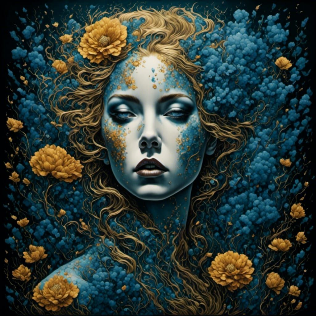 Surreal Portrait with Scratchy Linework