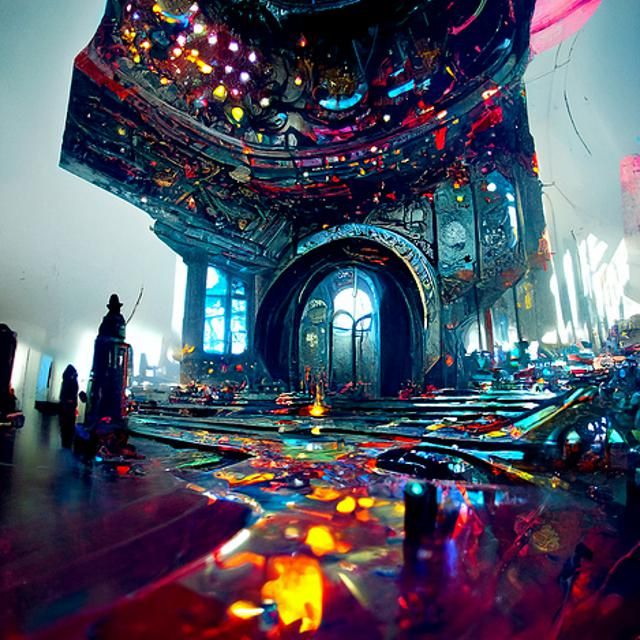 Surreal Hall Inspired by Masters of Dark Art