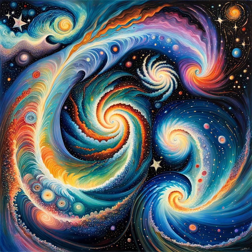 Vibrant Star Formation in Impasto Fantasy Style