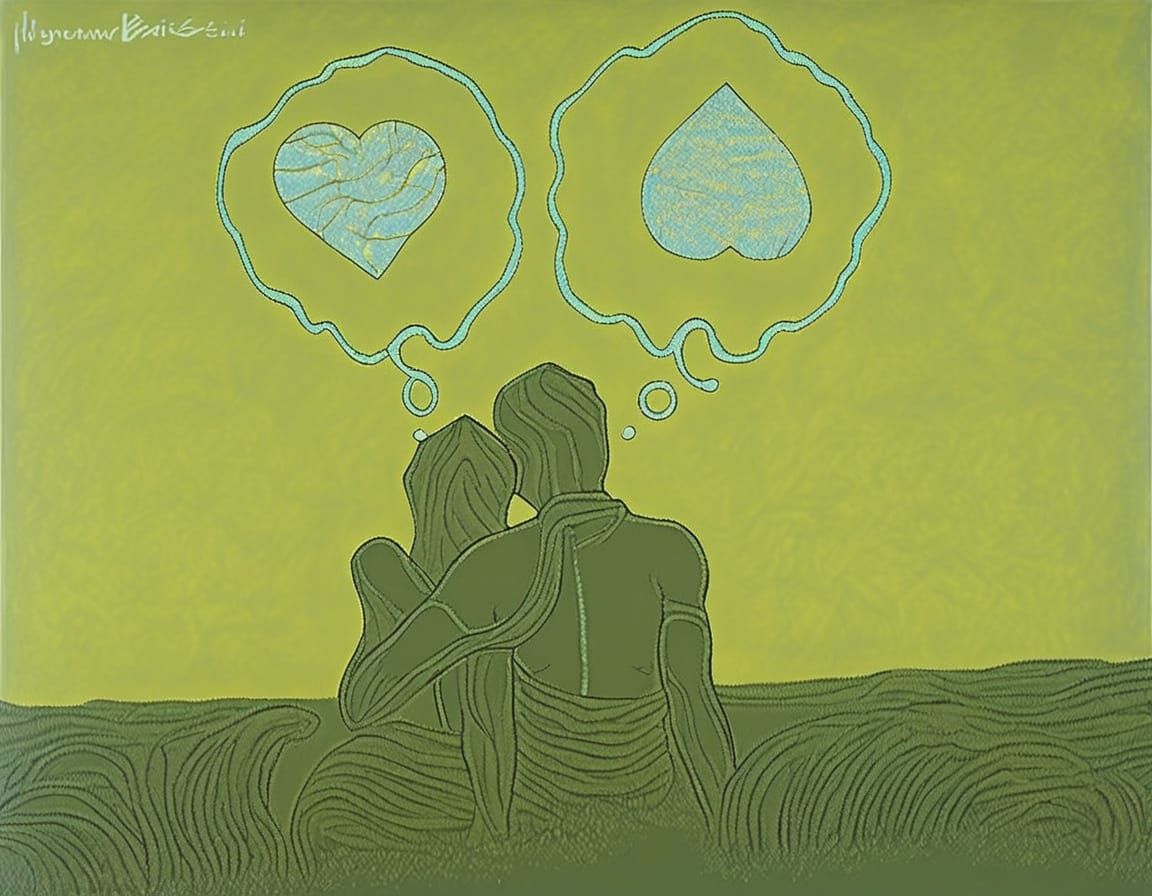 Cloaked Figure in Misty Forest: Charcoal Drawing