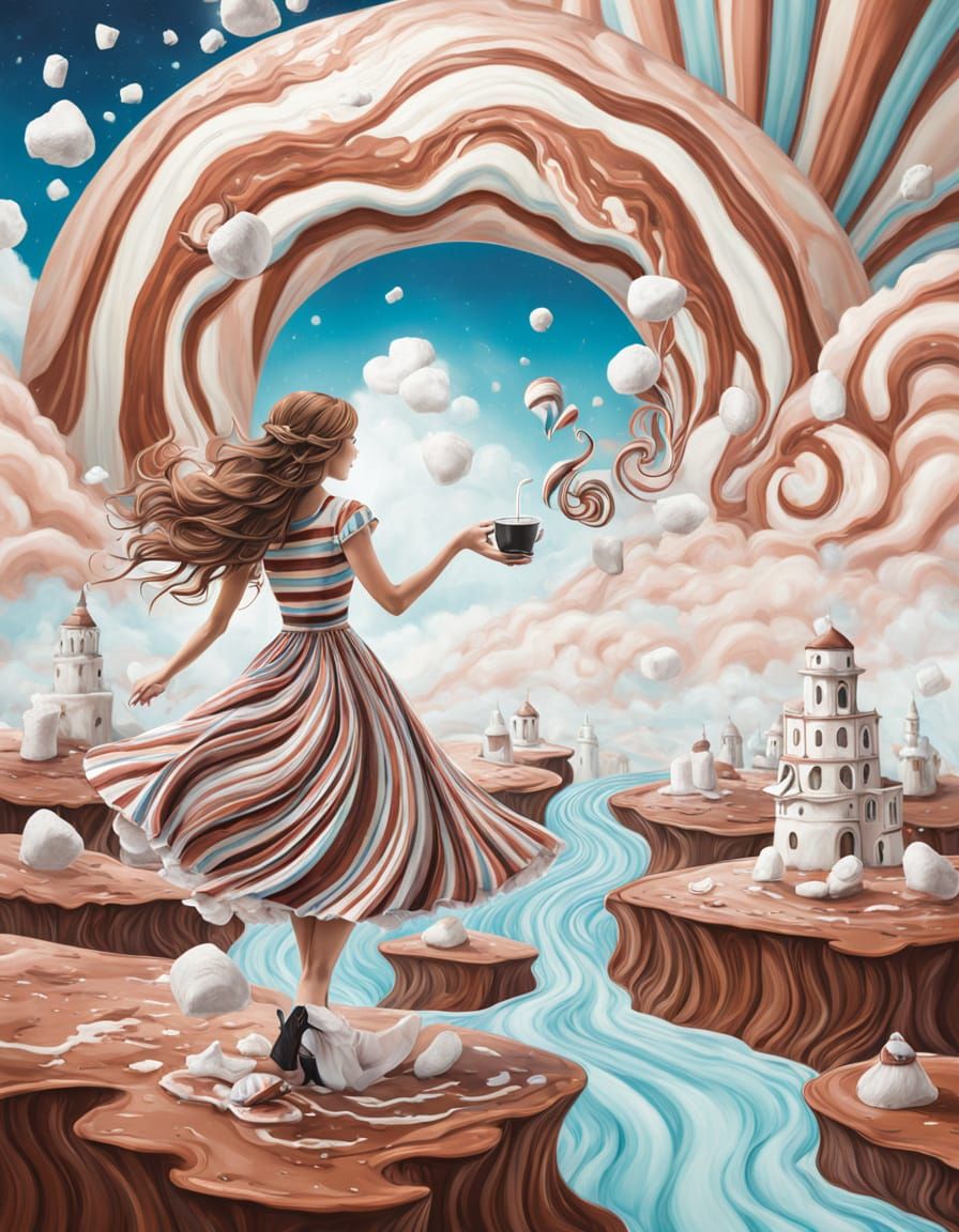 Chocolate Dreamscape in Pastel Surrealist Style