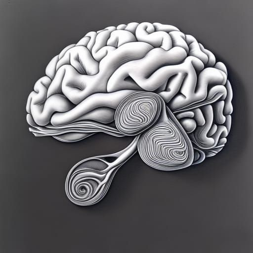 Brain Above Heart: Hyperdetailed Charcoal and Pencil Drawing