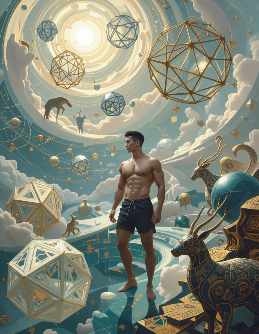 Muscled Man in Surreal Mathematical Paradise