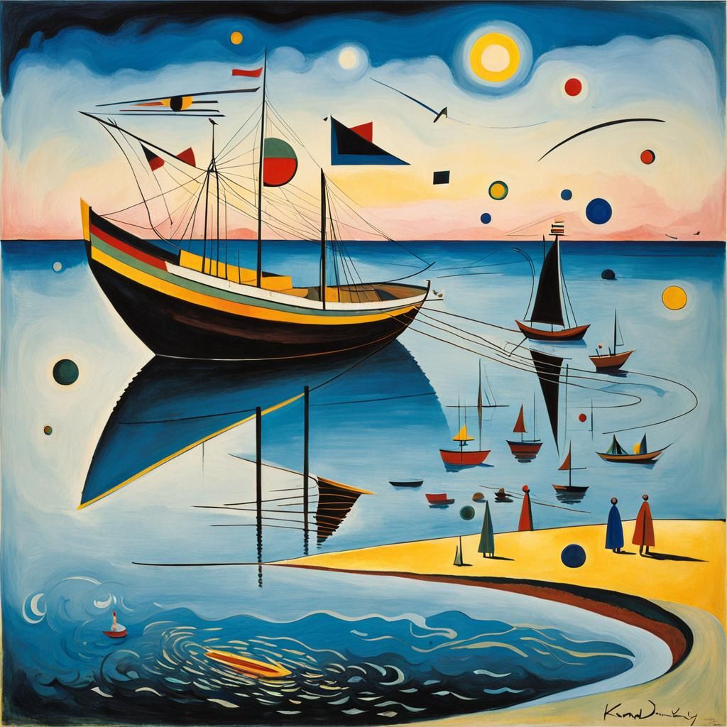 Abstract Kandinsky-Inspired Composition