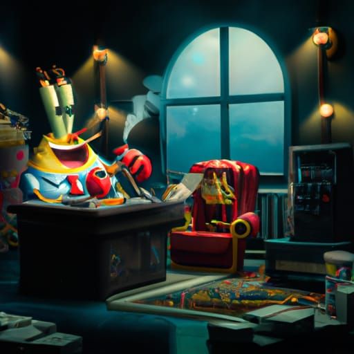 Mr. Krabs Counts Money: 1980s Fantasy Art