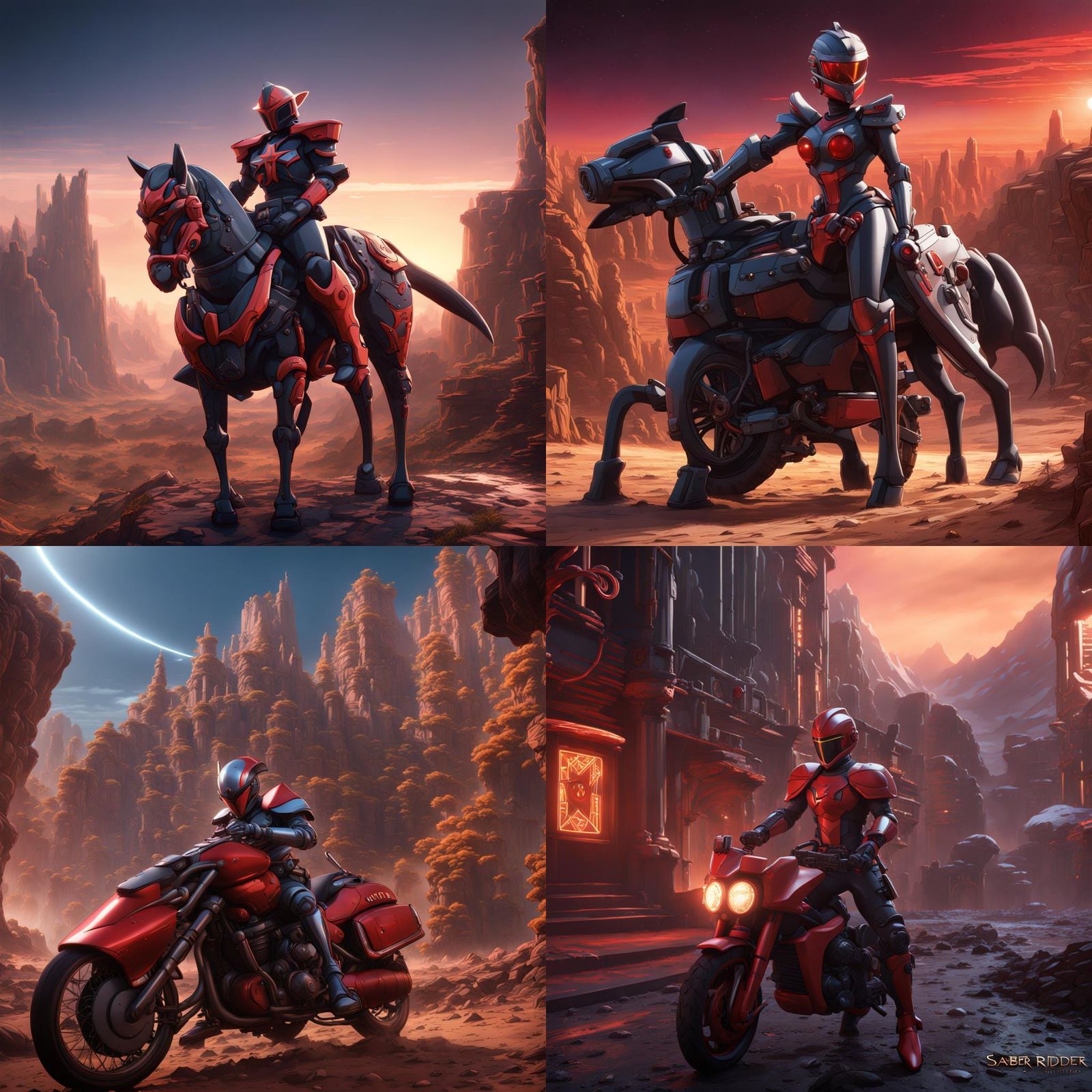 Saber Rider and the Star Sheriffs Cartoon Art