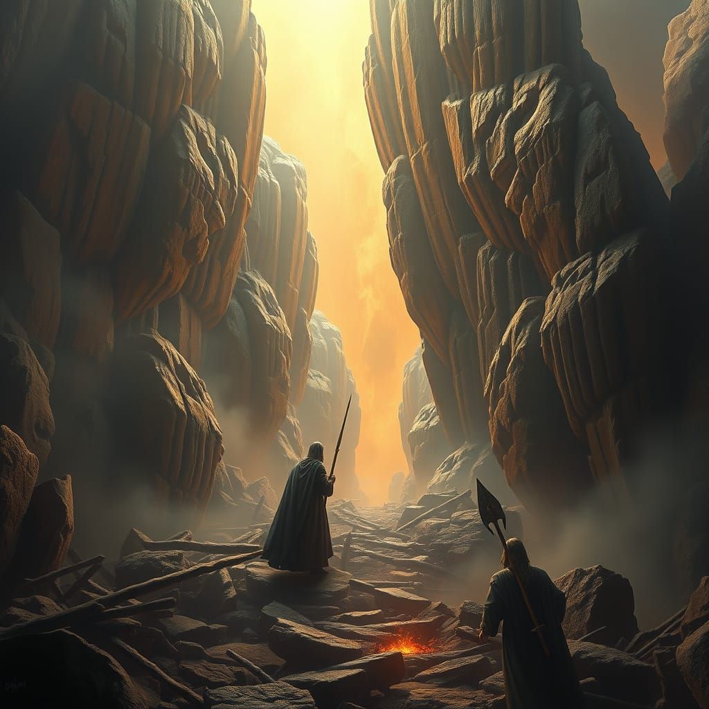 Epic Biblical Landscape in Cyberpunk Style