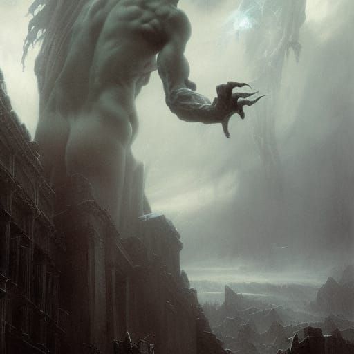 Horror Nephilim Inspired by Doré and Rutkowski