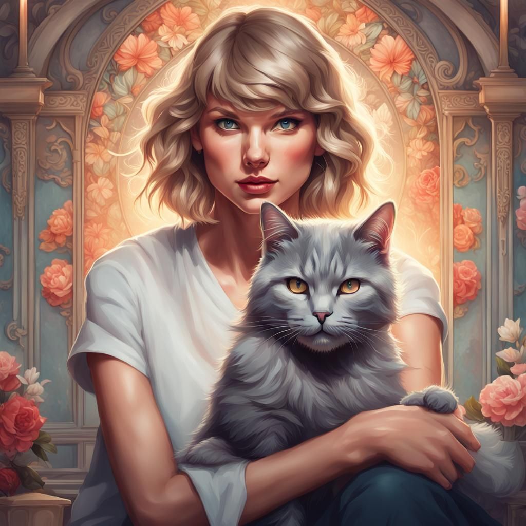 Taylor Swift and her cat