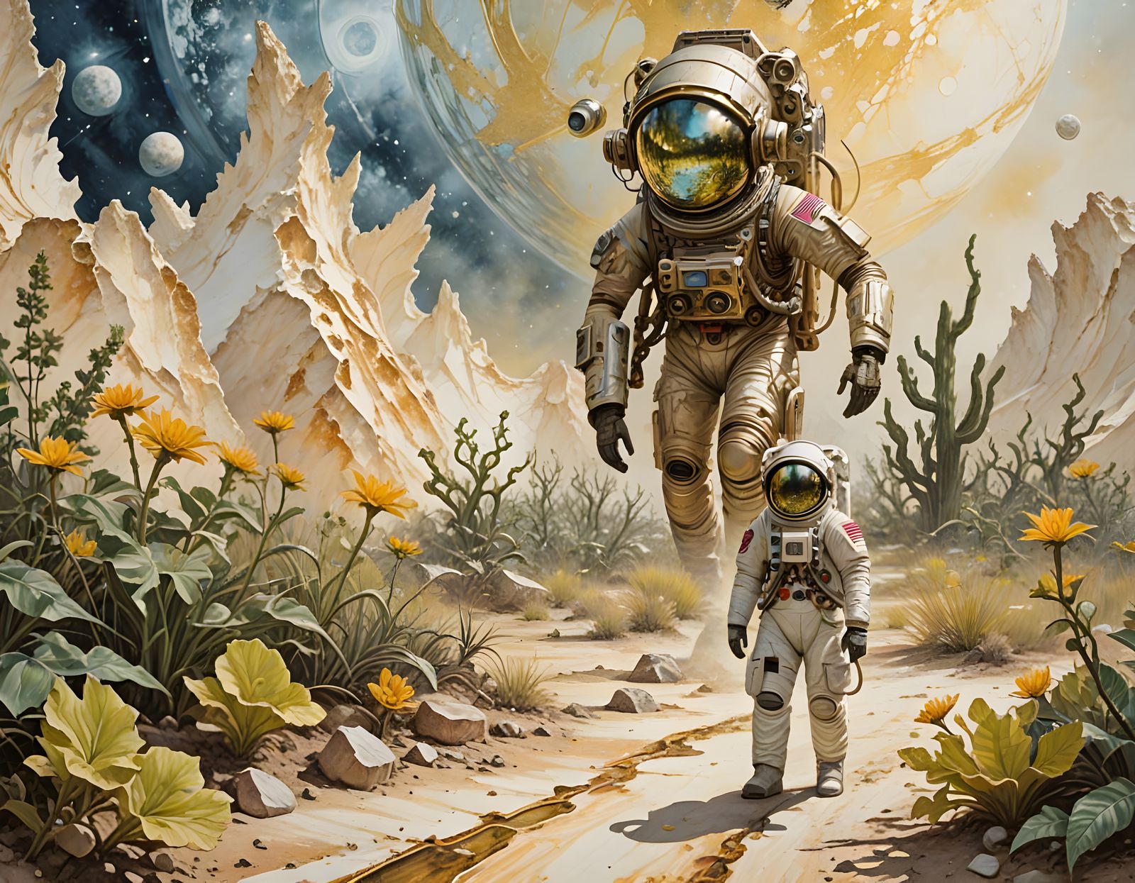 Oil Painting of Venus Life in Cyberpunk Sfumato Style