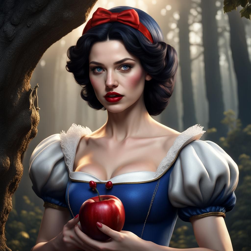 Hyperrealistic Snow White in Detailed Matte Painting