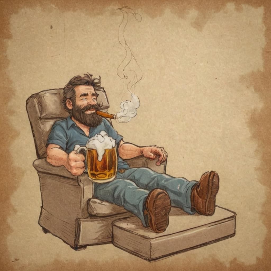 Chillin with a cold beer